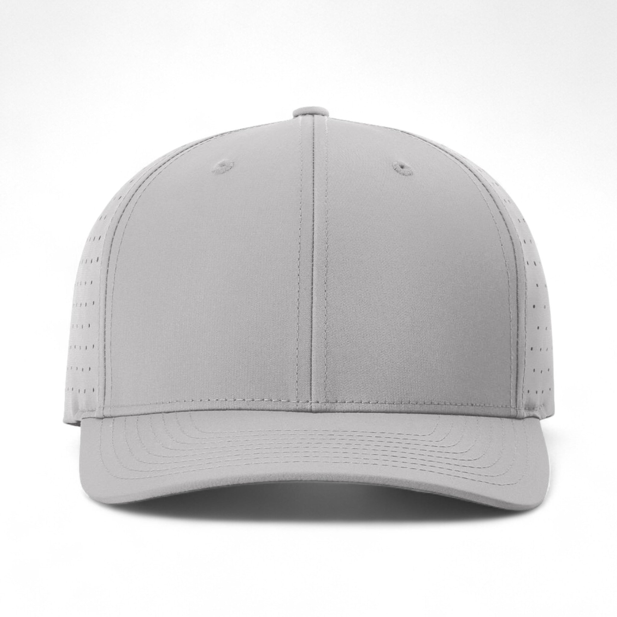 Front view of Richardson 632 custom hat in grey