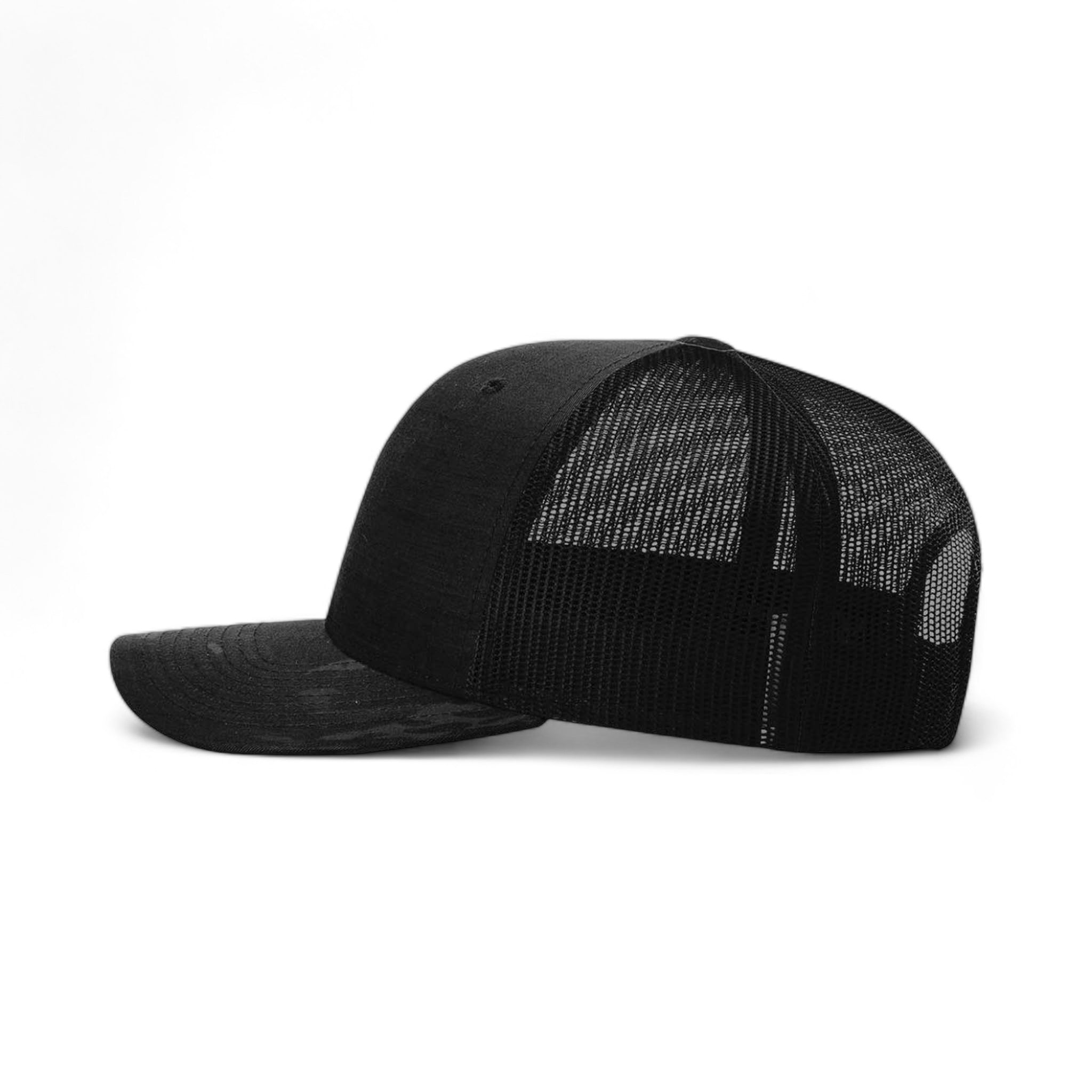 Side view of Richardson 862 custom hat in multicam black