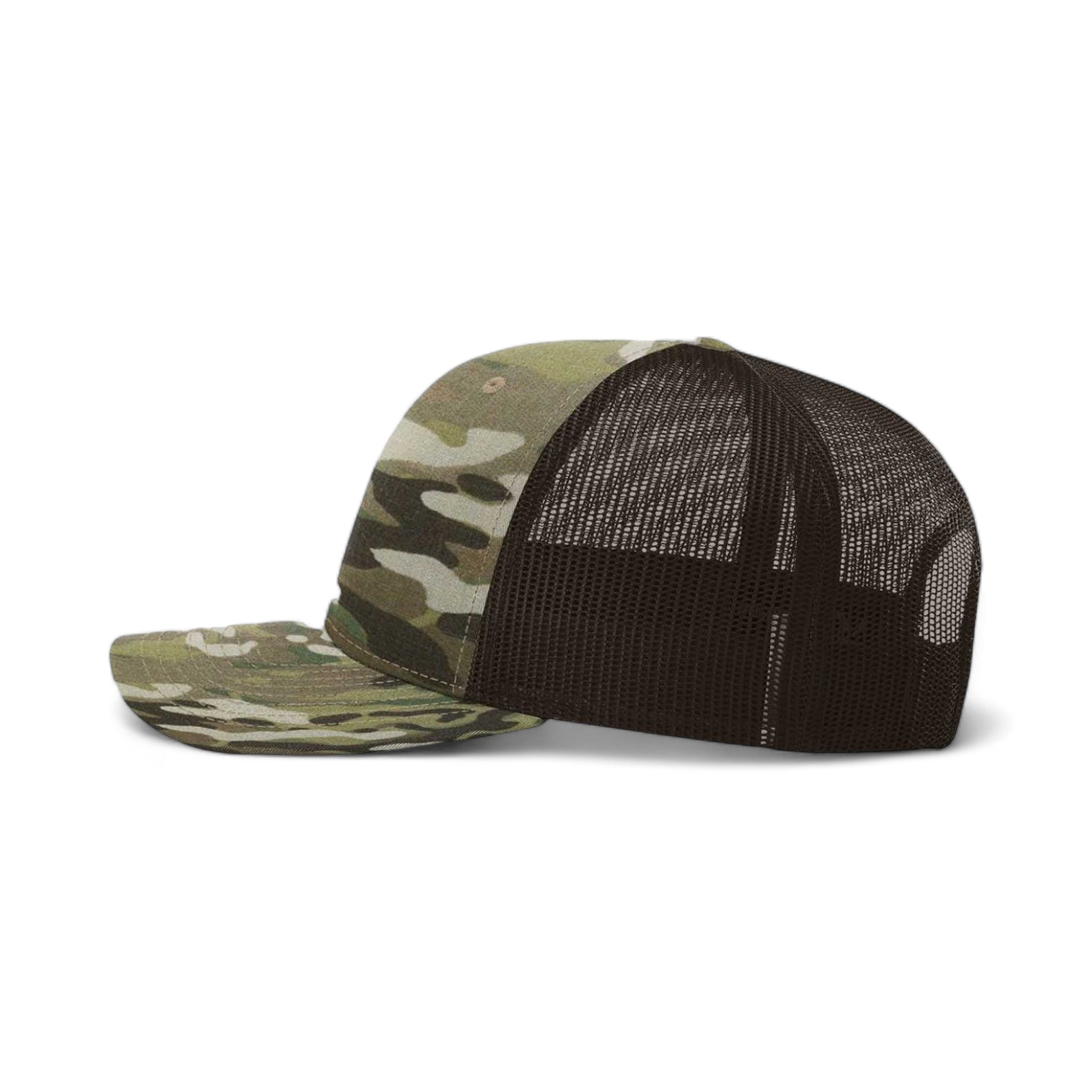Side view of Richardson 862 custom hat in multicam original and coyote brown