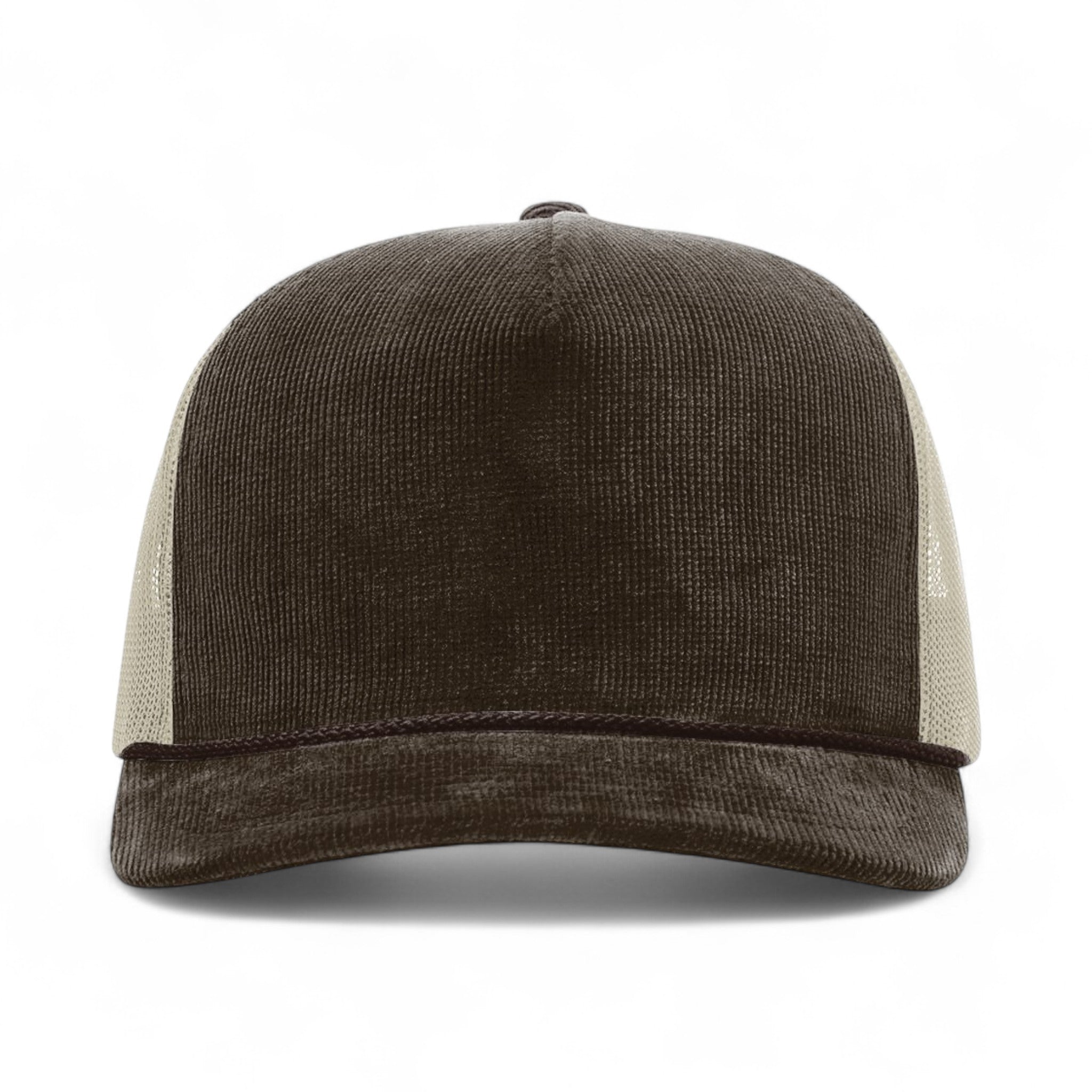 Front view of Richardson 930 custom hat in brown and sand