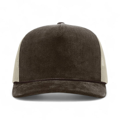 Front view of Richardson 930 custom hat in brown and sand