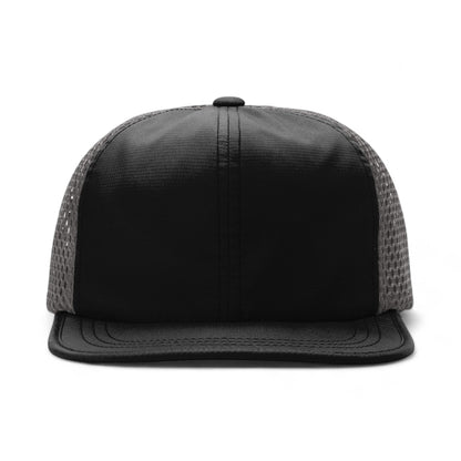Front view of Richardson 935 custom hat in black and charcoal