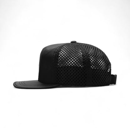 Left side view of Richardson 935 custom hat in black