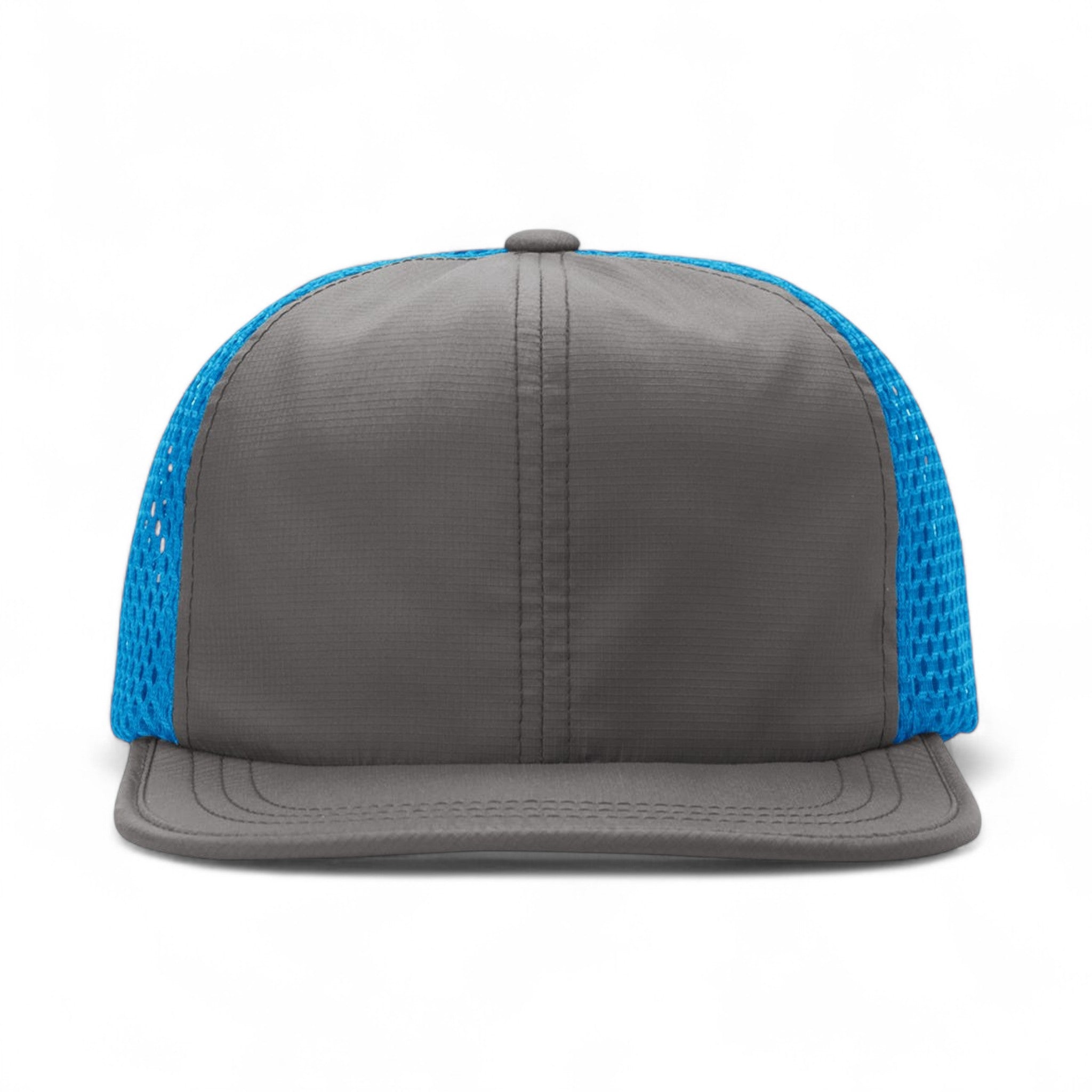 Front view of Richardson 935 custom hat in charcoal and cyan