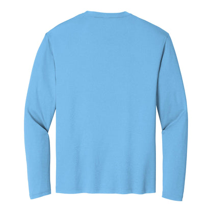 Sport-Tek ST350LS custom long sleeve t-shirt in carolina blue, back view
