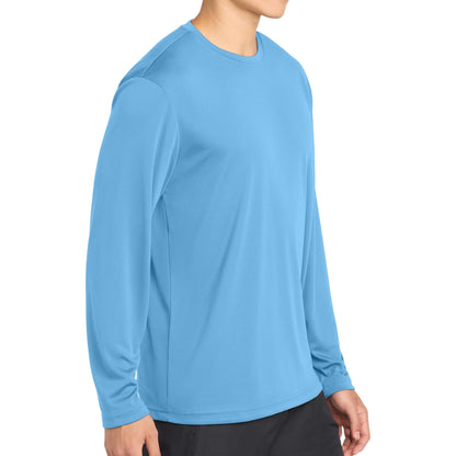 Sport-Tek ST350LS custom long sleeve t-shirt in carolina blue, right side view