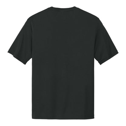Sport-Tek ST350 custom short sleeve t-shirt in black, back view