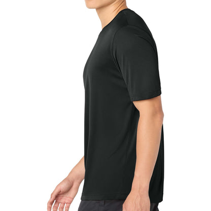 Sport-Tek ST350 custom short sleeve t-shirt in black, left side view