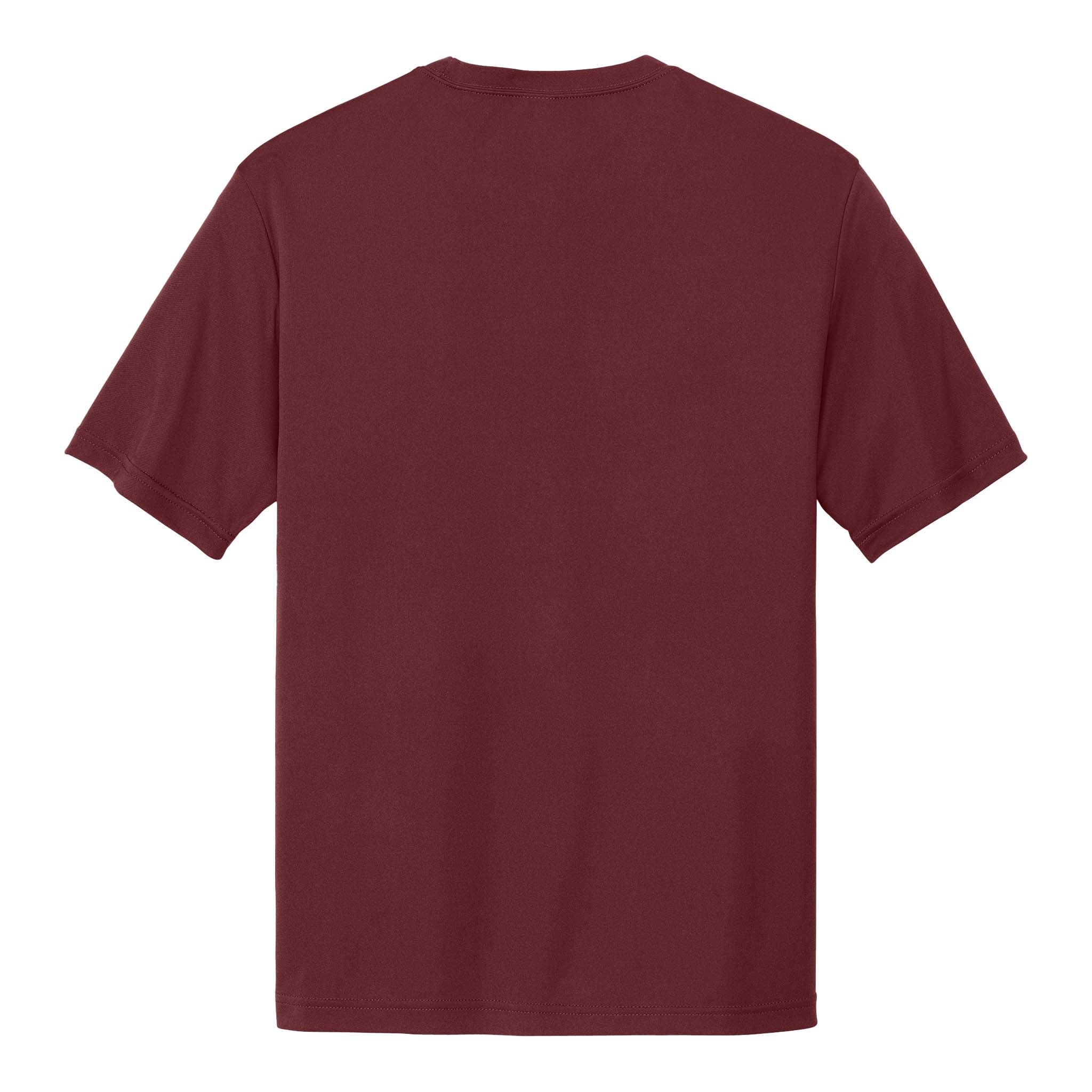 Sport-Tek ST350 custom short sleeve t-shirt in cardinal, back view