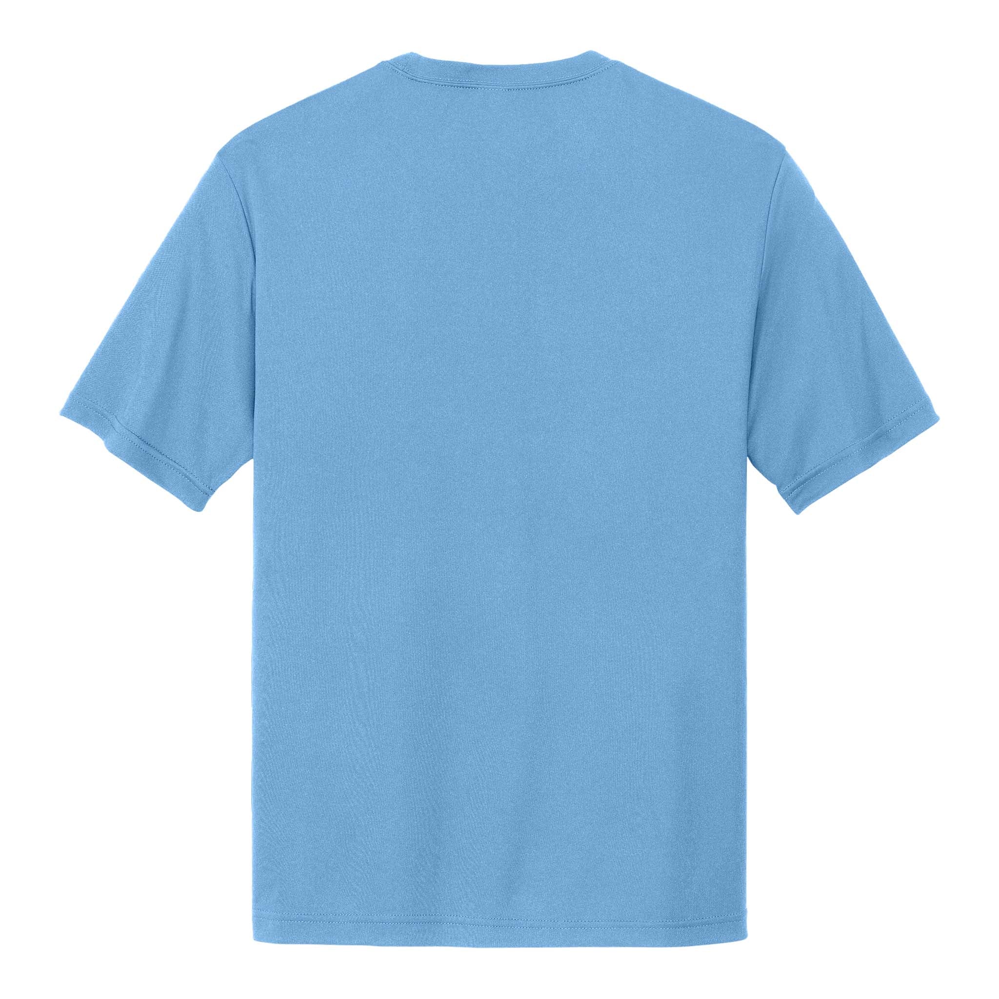 Sport-Tek ST350 custom short sleeve t-shirt in carolina blue, back view