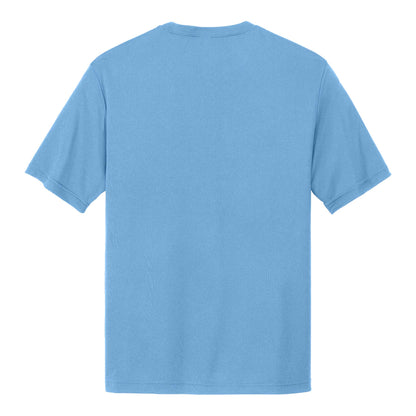 Sport-Tek ST350 custom short sleeve t-shirt in carolina blue, back view