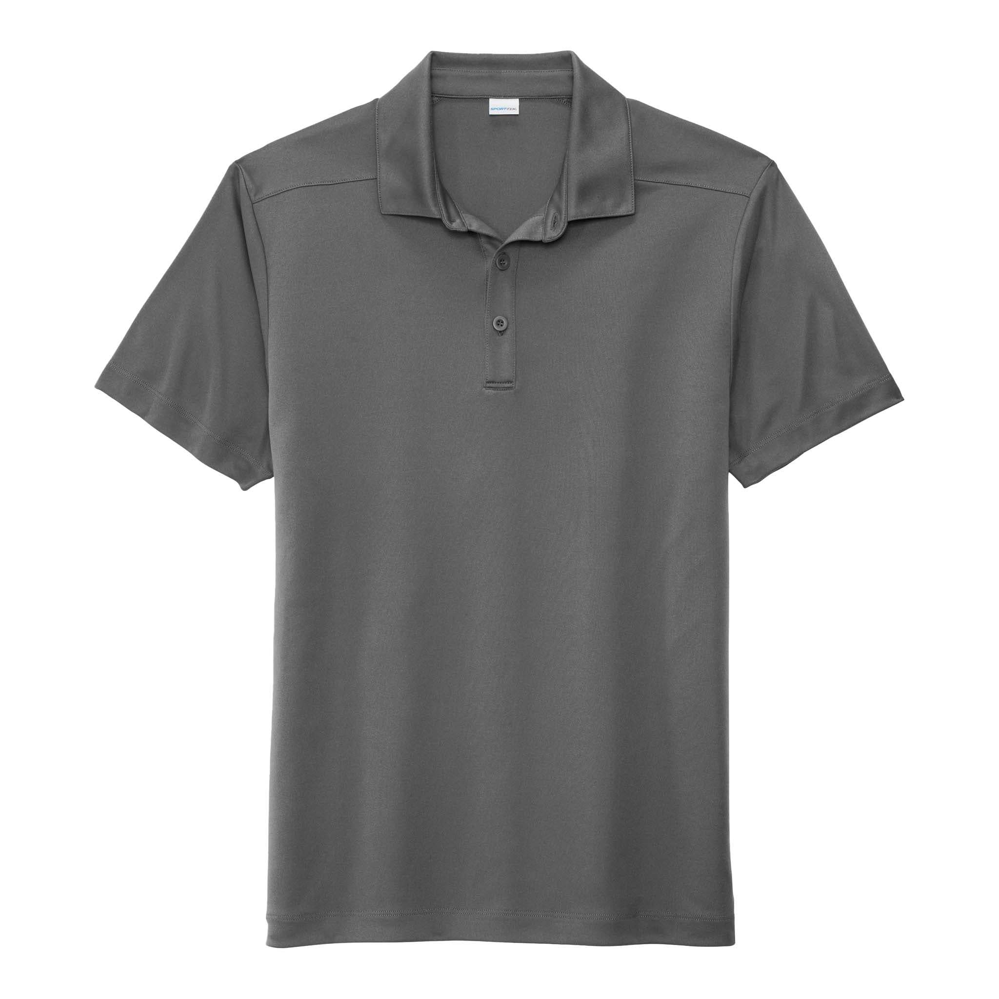 Sport-Tek ST520 custom polo in dark smoke grey, front view