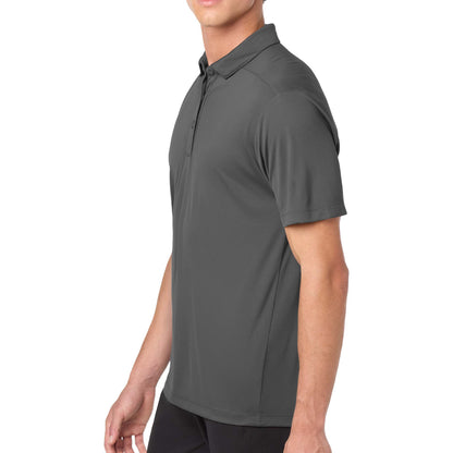 Sport-Tek ST520 custom polo in dark smoke grey, left side view