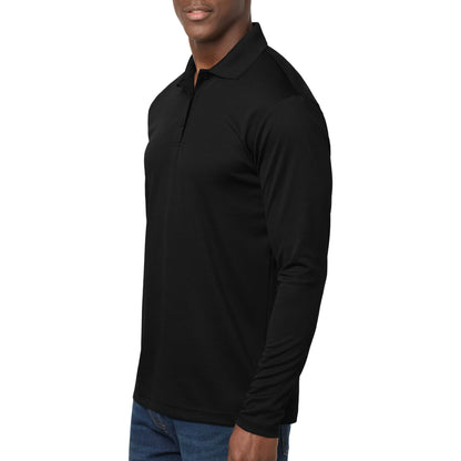 Sport-Tek ST640LS custom polo in black, left side view