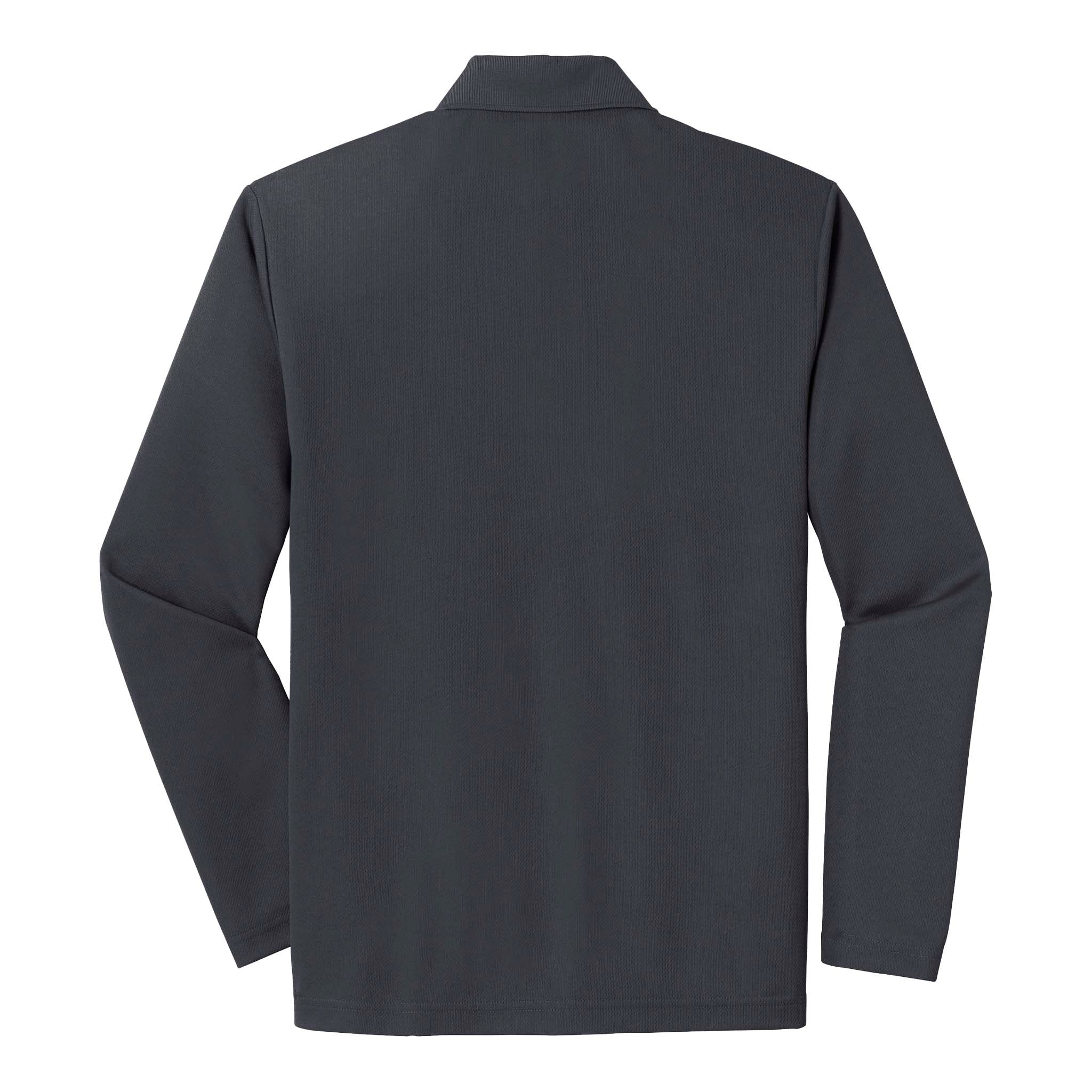 Sport-Tek ST640LS custom polo in graphite, back view
