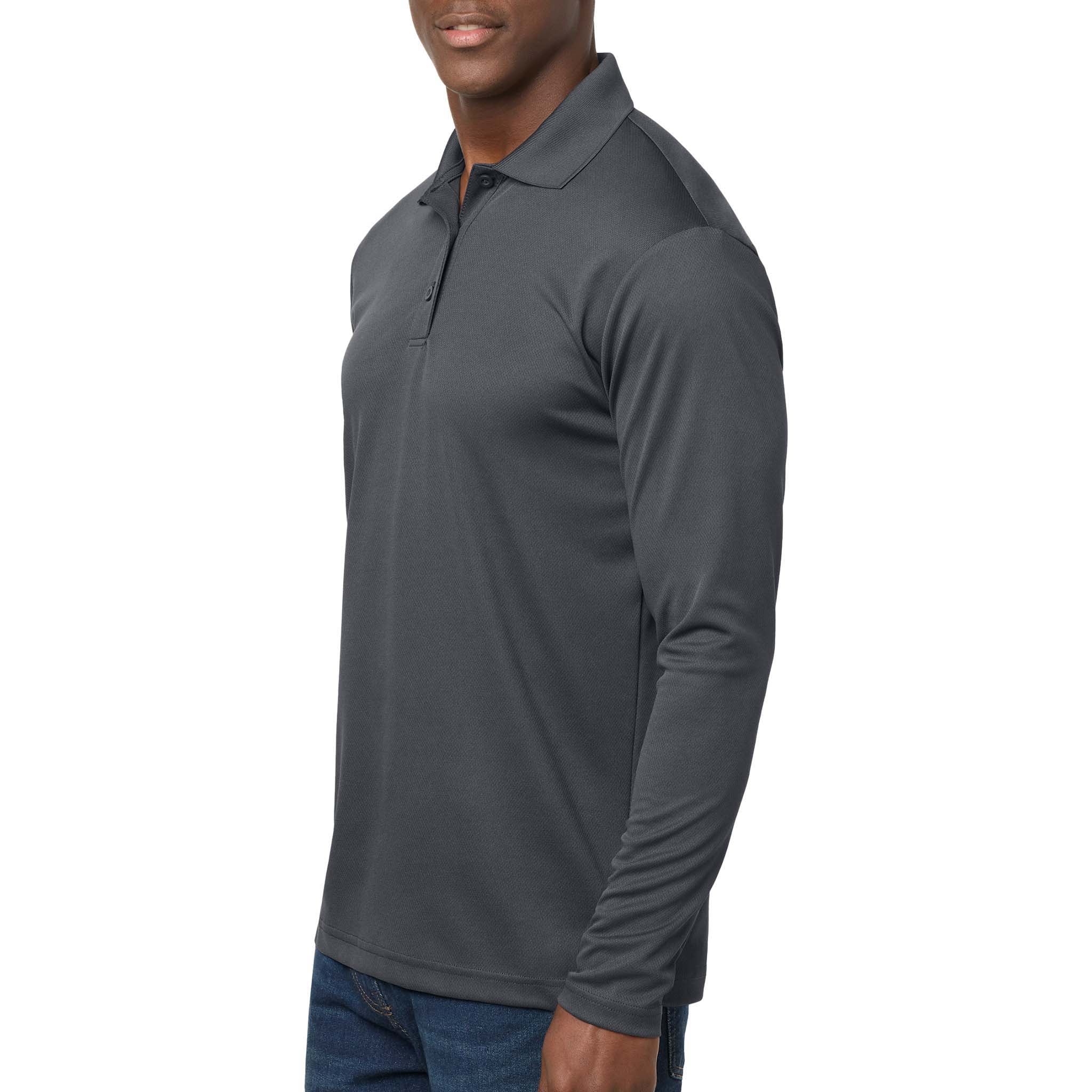 Sport-Tek ST640LS custom polo in graphite, left side view