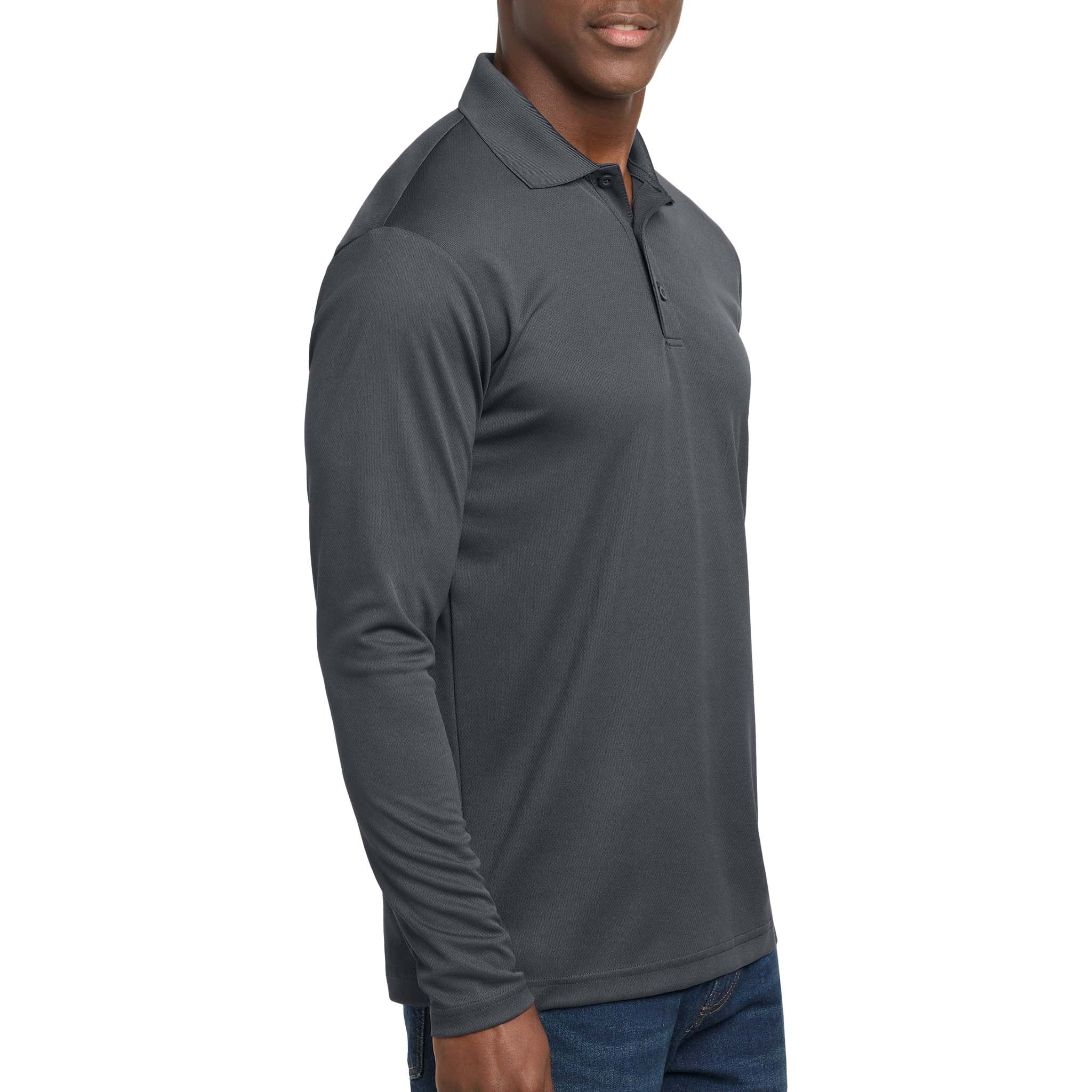 Sport-Tek ST640LS custom polo in graphite, right side view