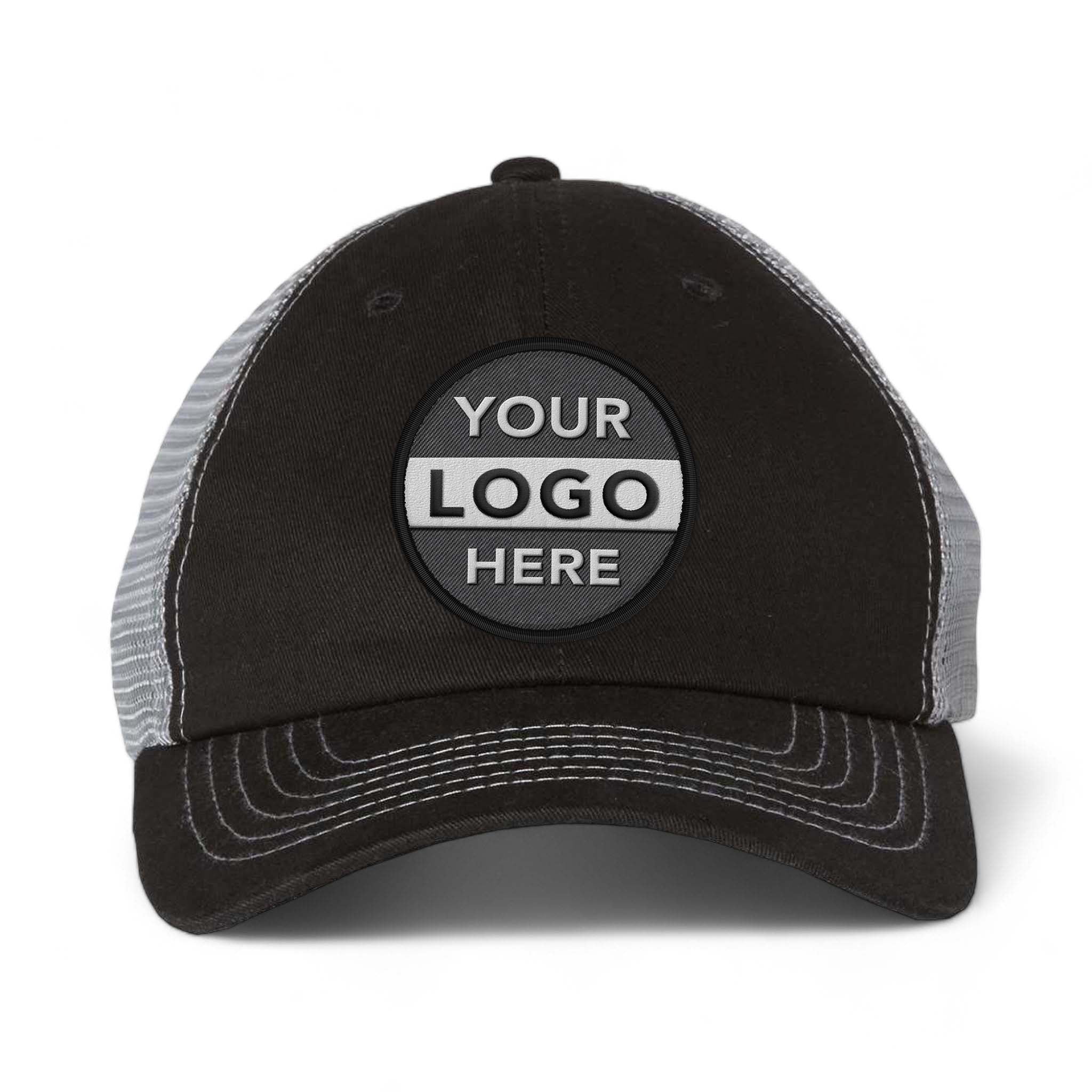 Sportsman 3100 custom embroidered patch hat in black and grey