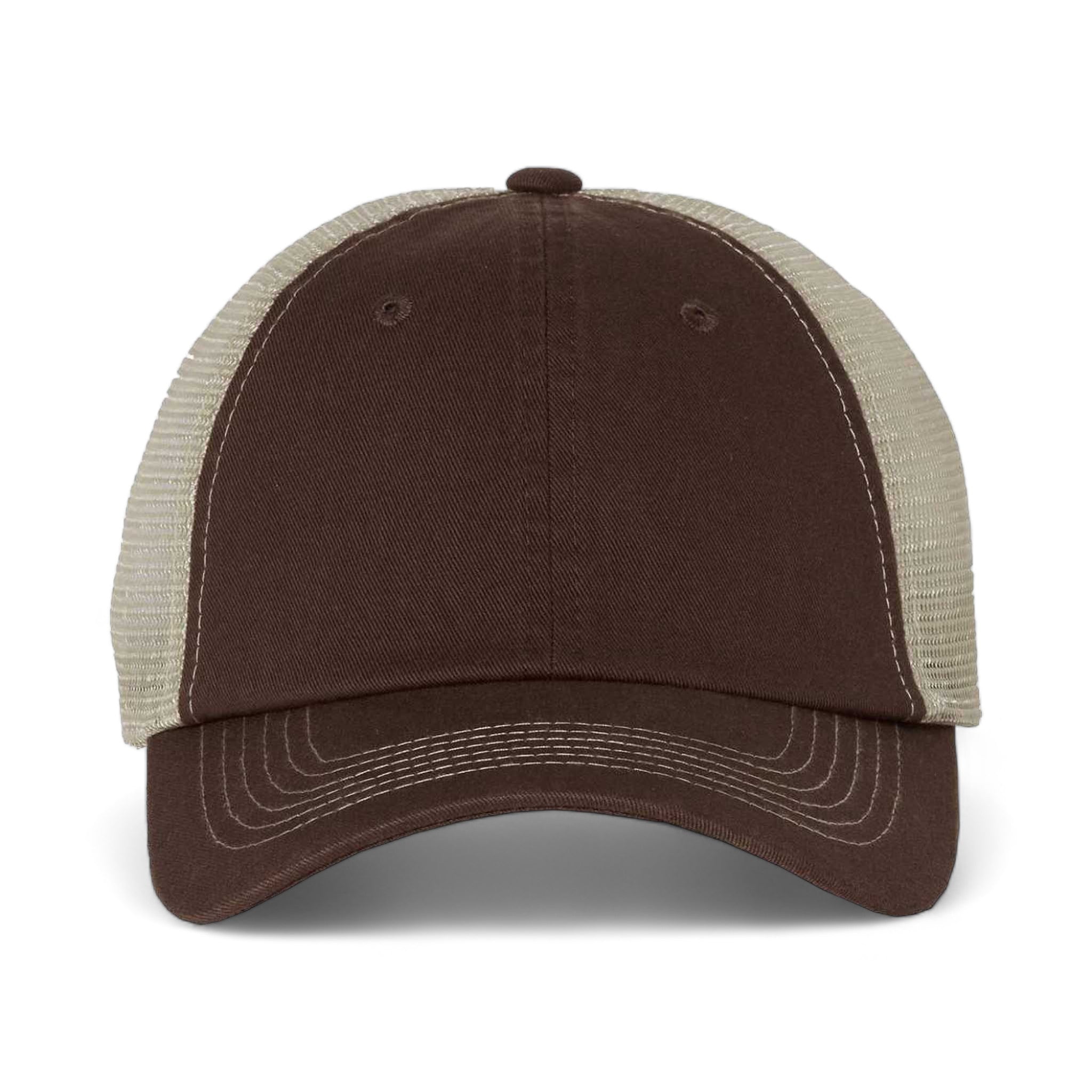 Front view of Sportsman 3100 custom hat in brown and stone