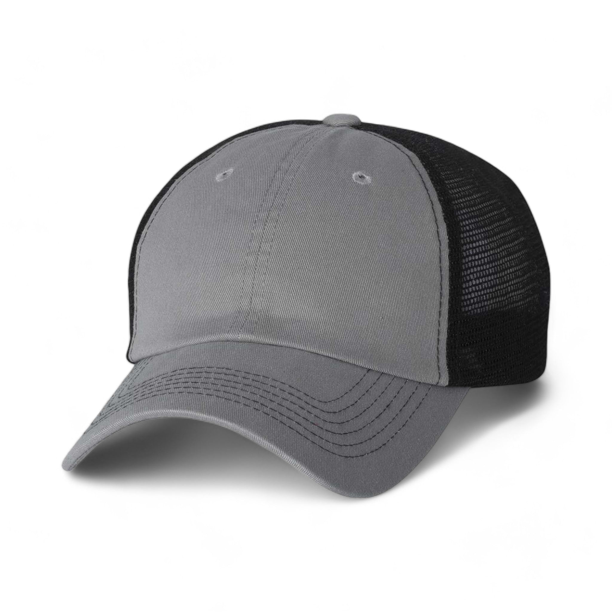 Front view of Sportsman 3100 custom hat in grey and black