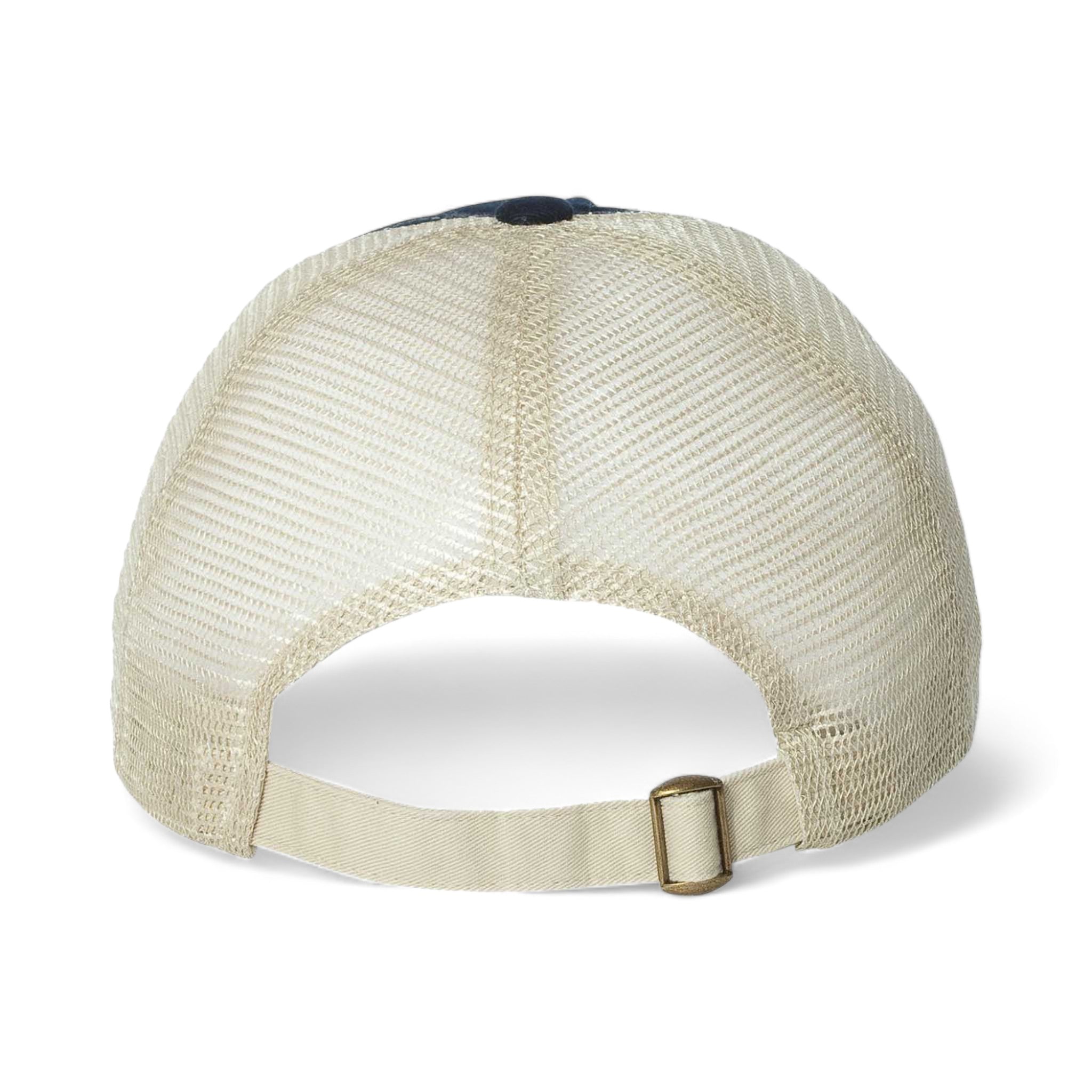 Back view of Sportsman 3100 custom hat in navy and stone