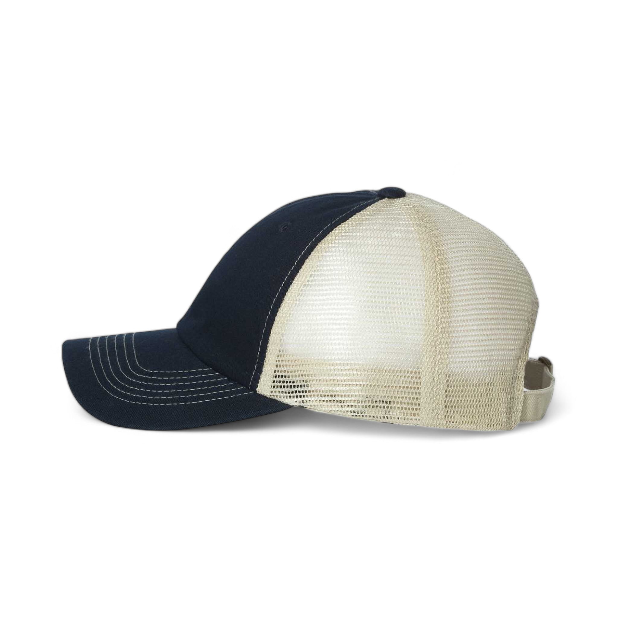 Side view of Sportsman 3100 custom hat in navy and stone