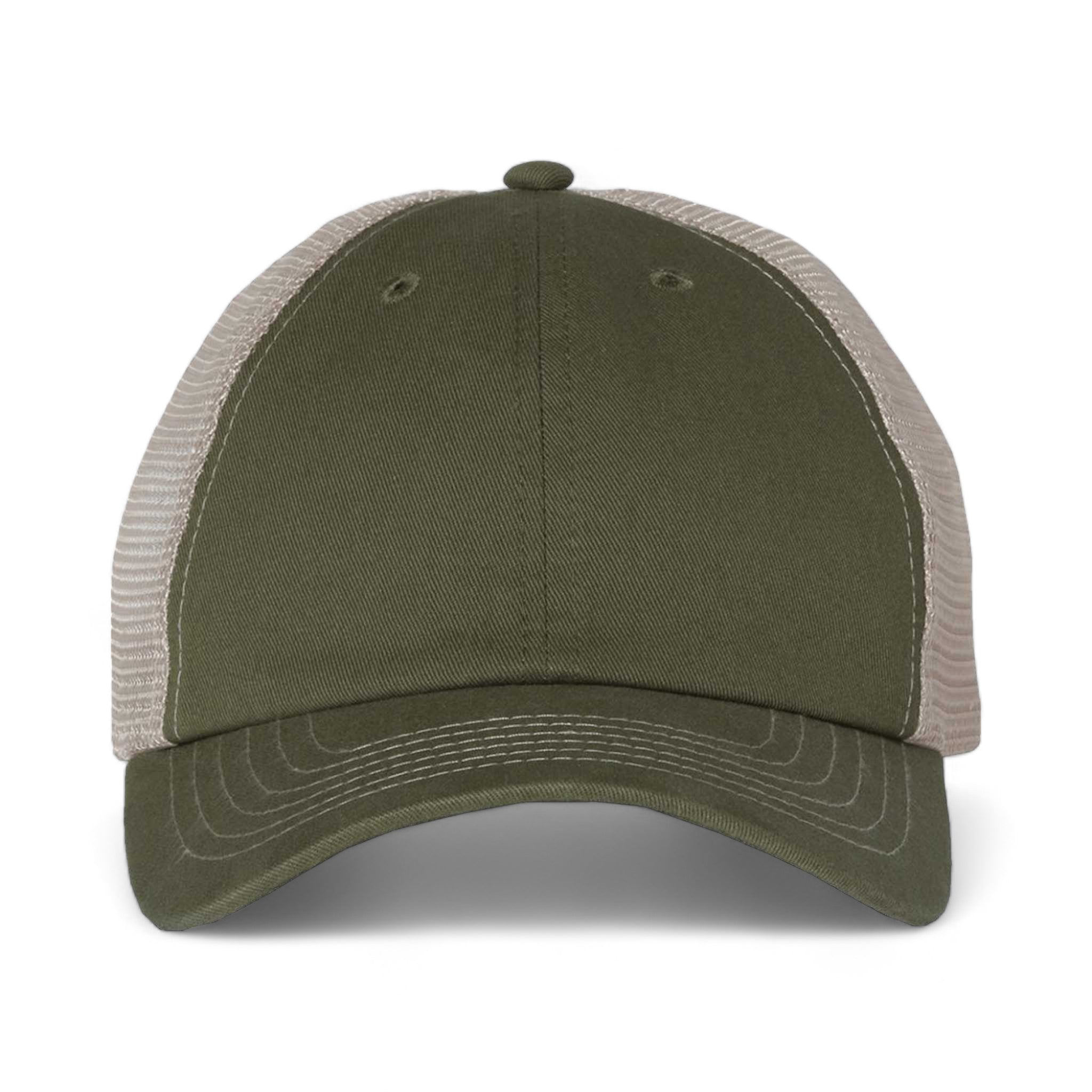 Front view of Sportsman 3100 custom hat in olive and khaki