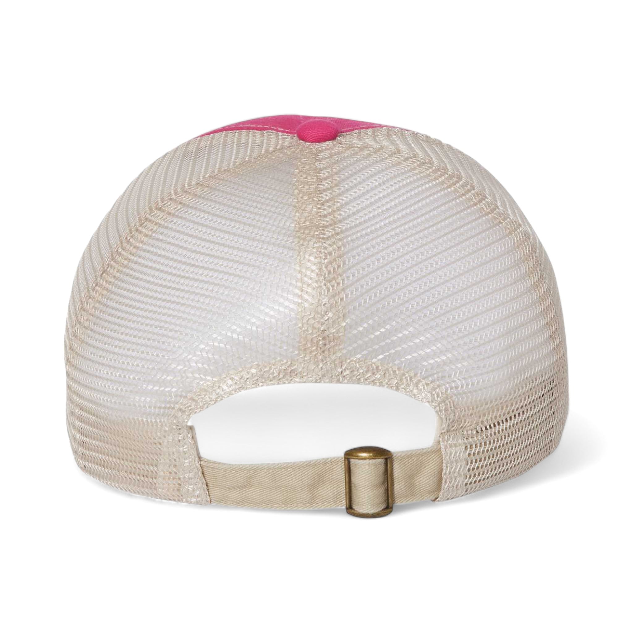 Back view of Sportsman 3100 custom hat in pink and stone