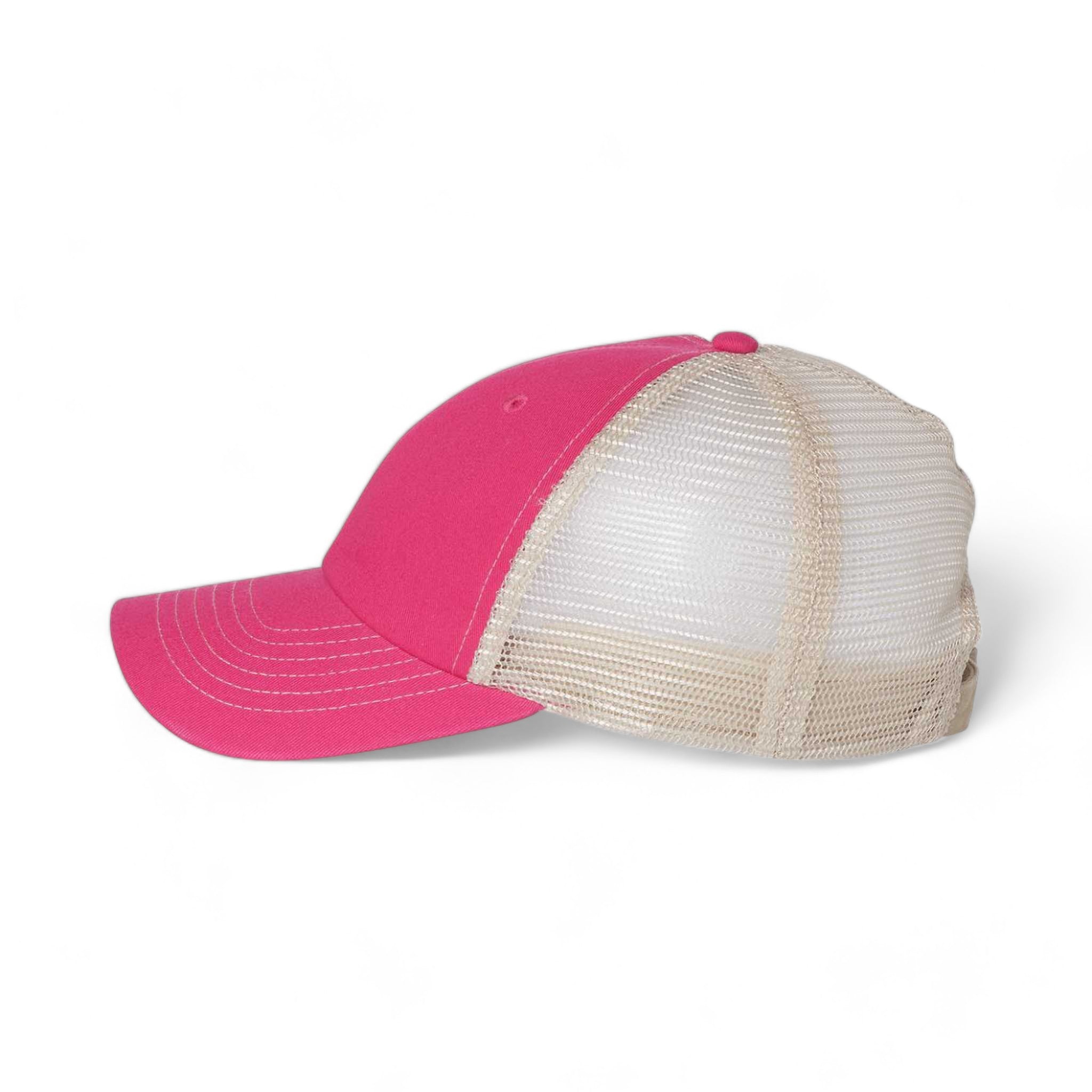 Side view of Sportsman 3100 custom hat in pink and stone