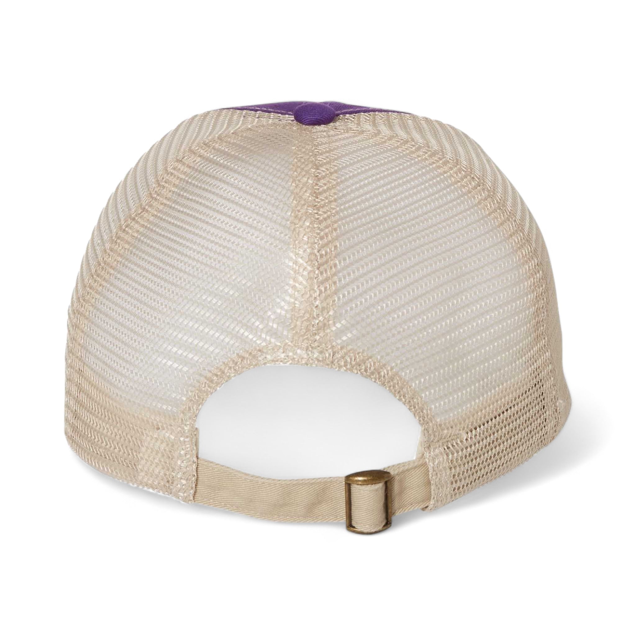 Back view of Sportsman 3100 custom hat in purple and stone