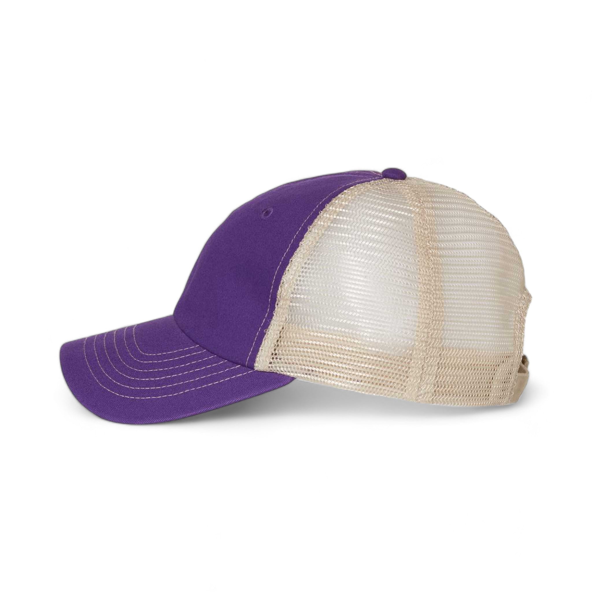 Side view of Sportsman 3100 custom hat in purple and stone
