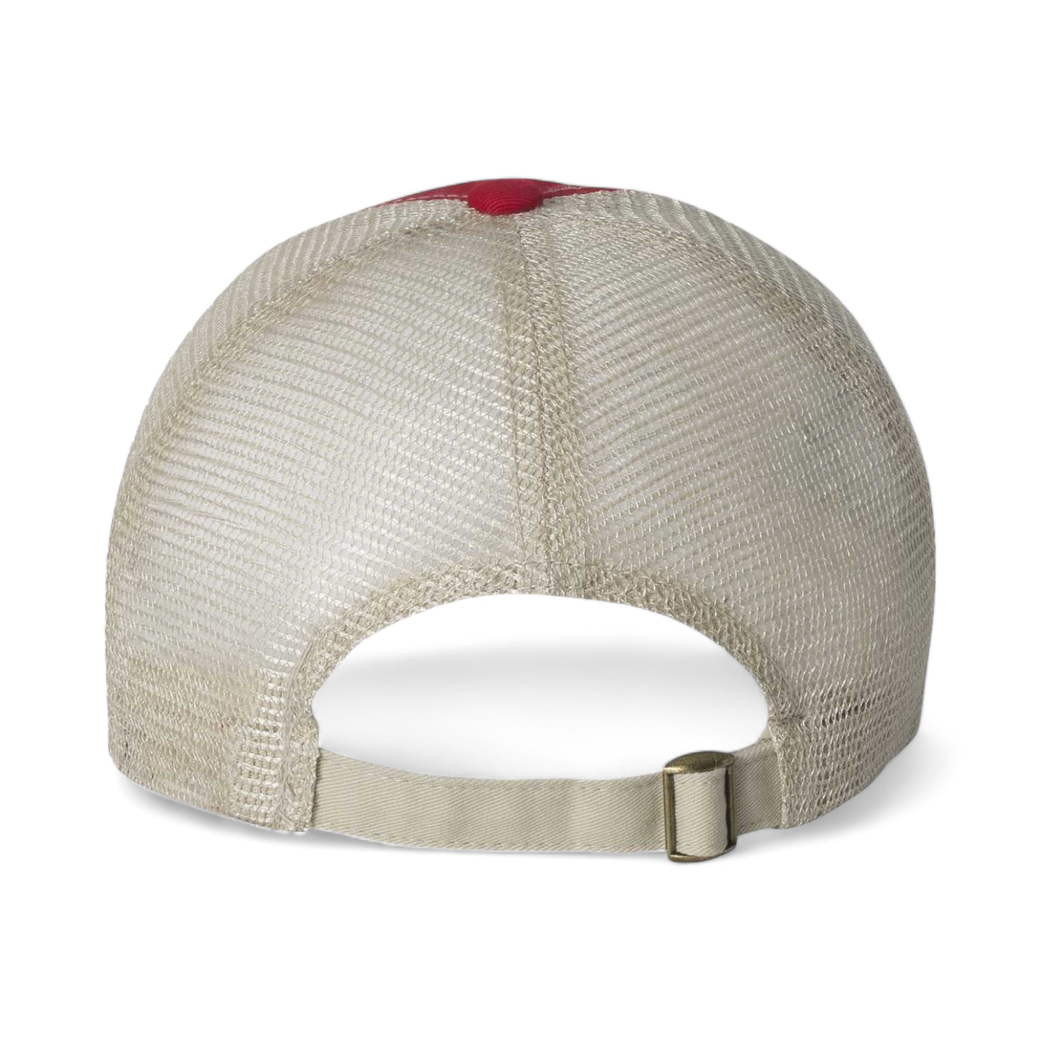 Back view of Sportsman 3100 custom hat in red and stone