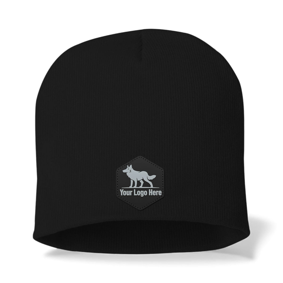 PVC patch preview of Sportsman SP08 custom hat in black