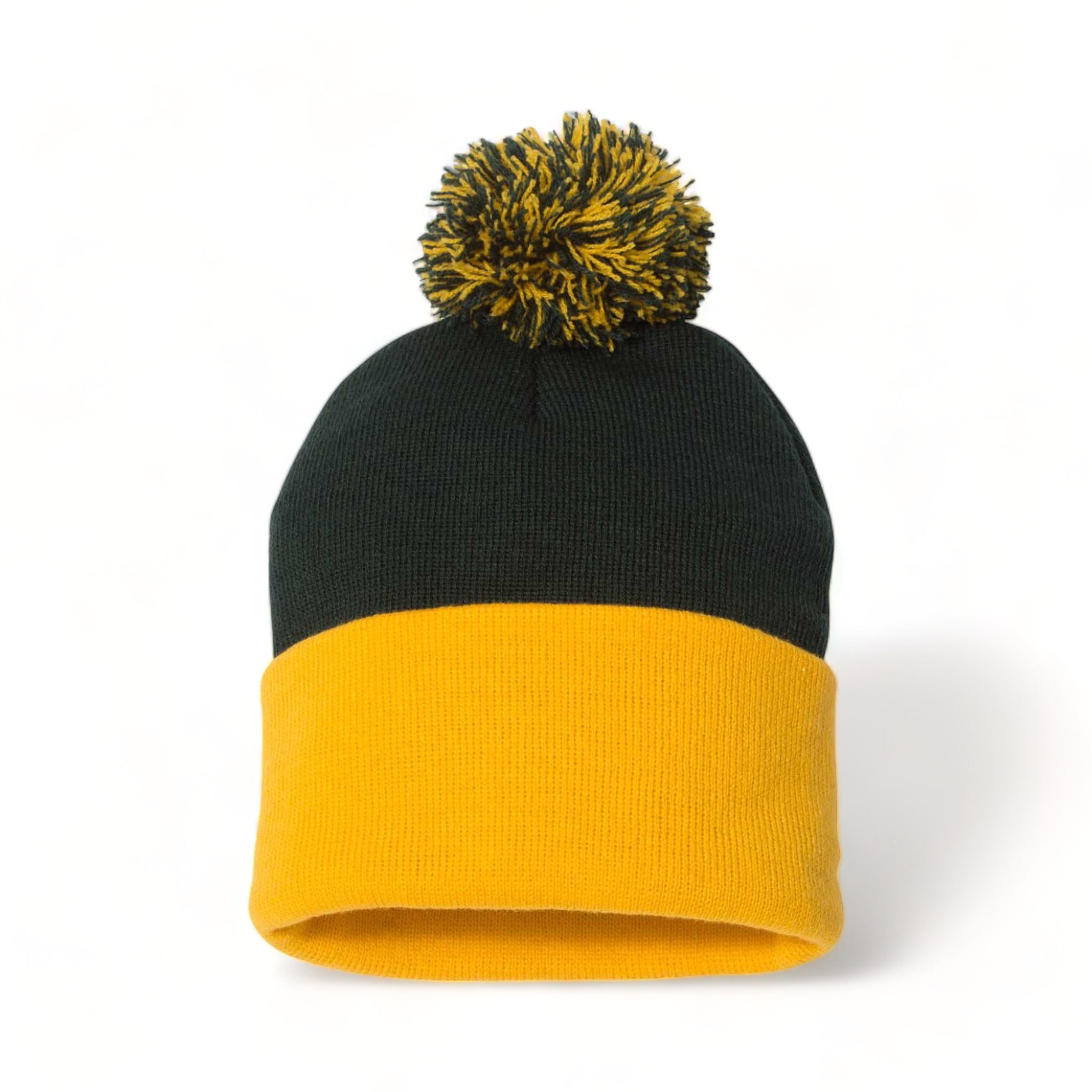 Sportsman SP15 custom beanie in forest and gold