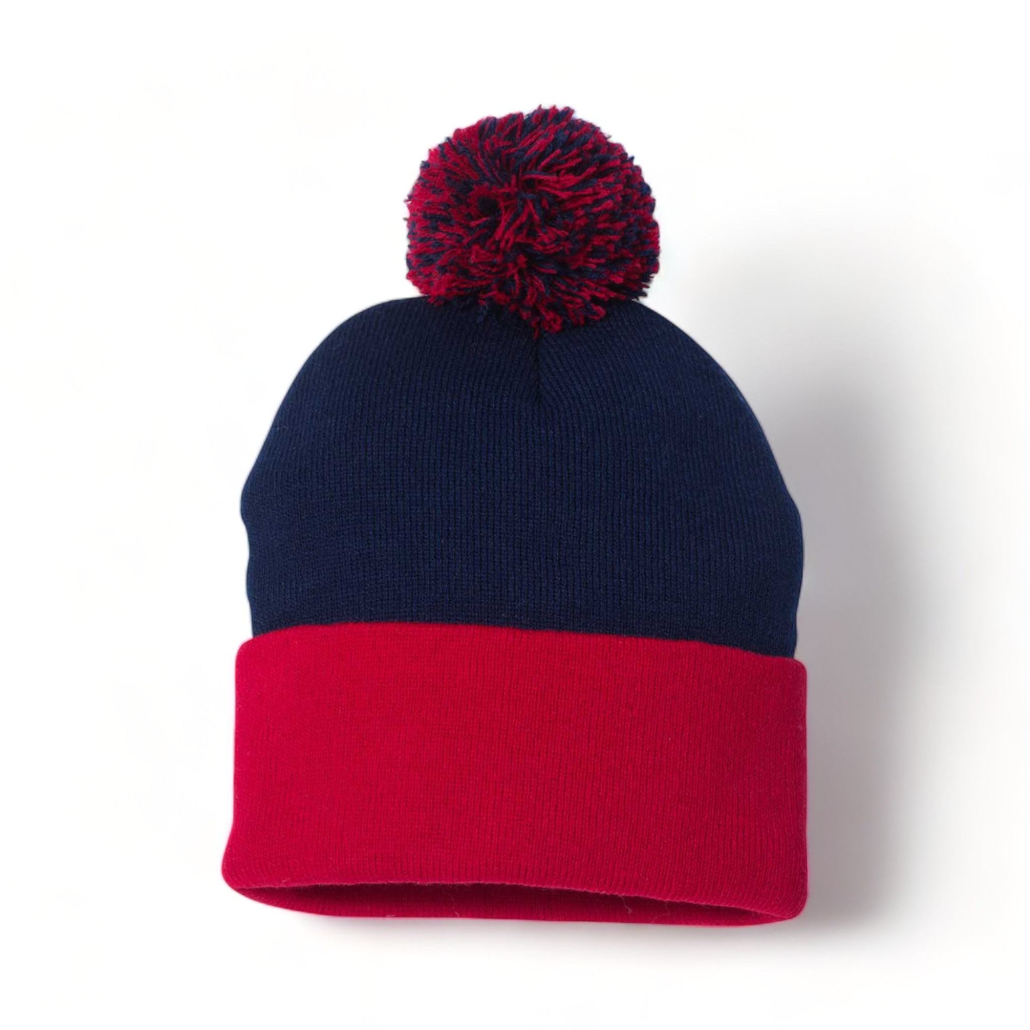 Sportsman SP15 custom beanie in navy and red