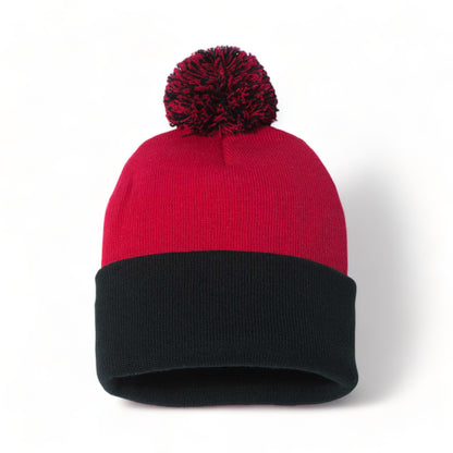 Sportsman SP15 custom beanie in red and black