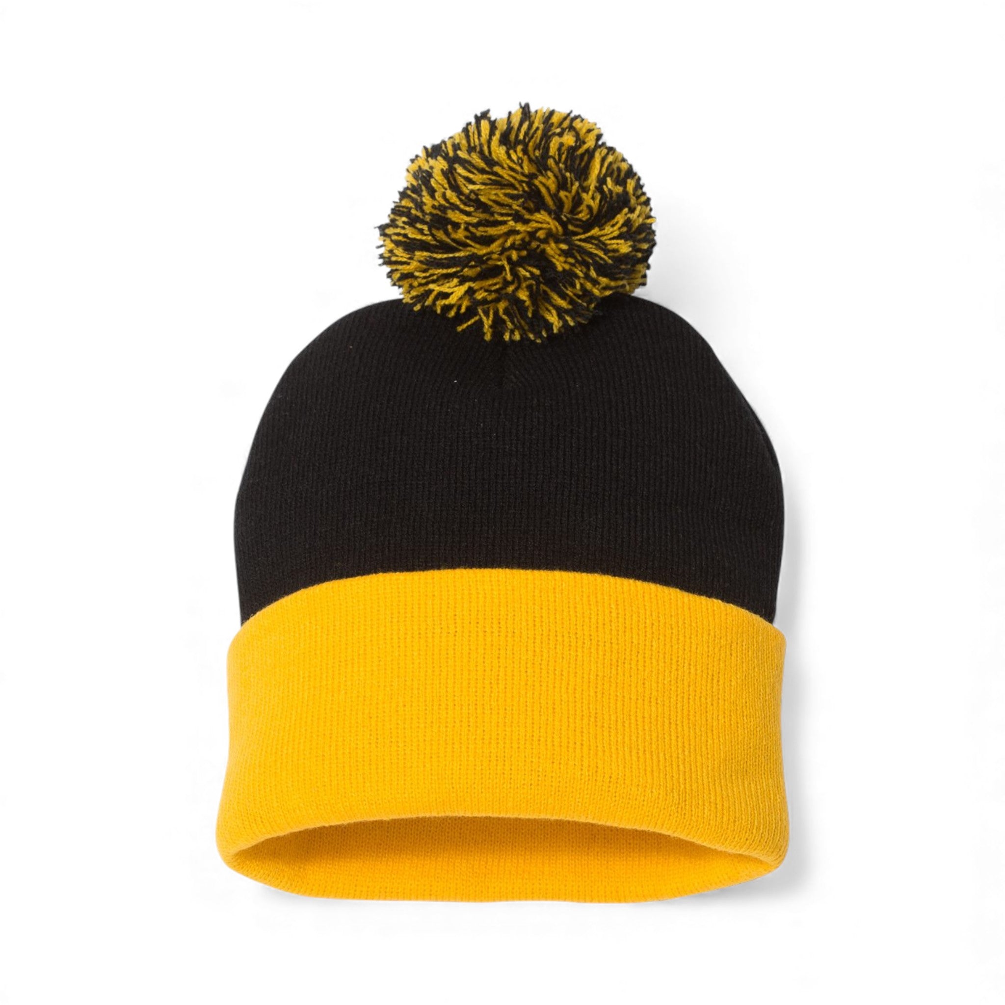 Left side view of Sportsman SP15 custom hat in black and gold