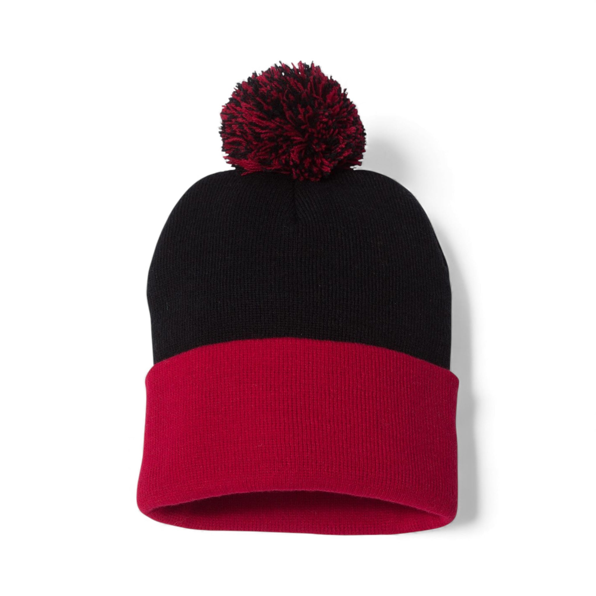 Left side view of Sportsman SP15 custom hat in black and red