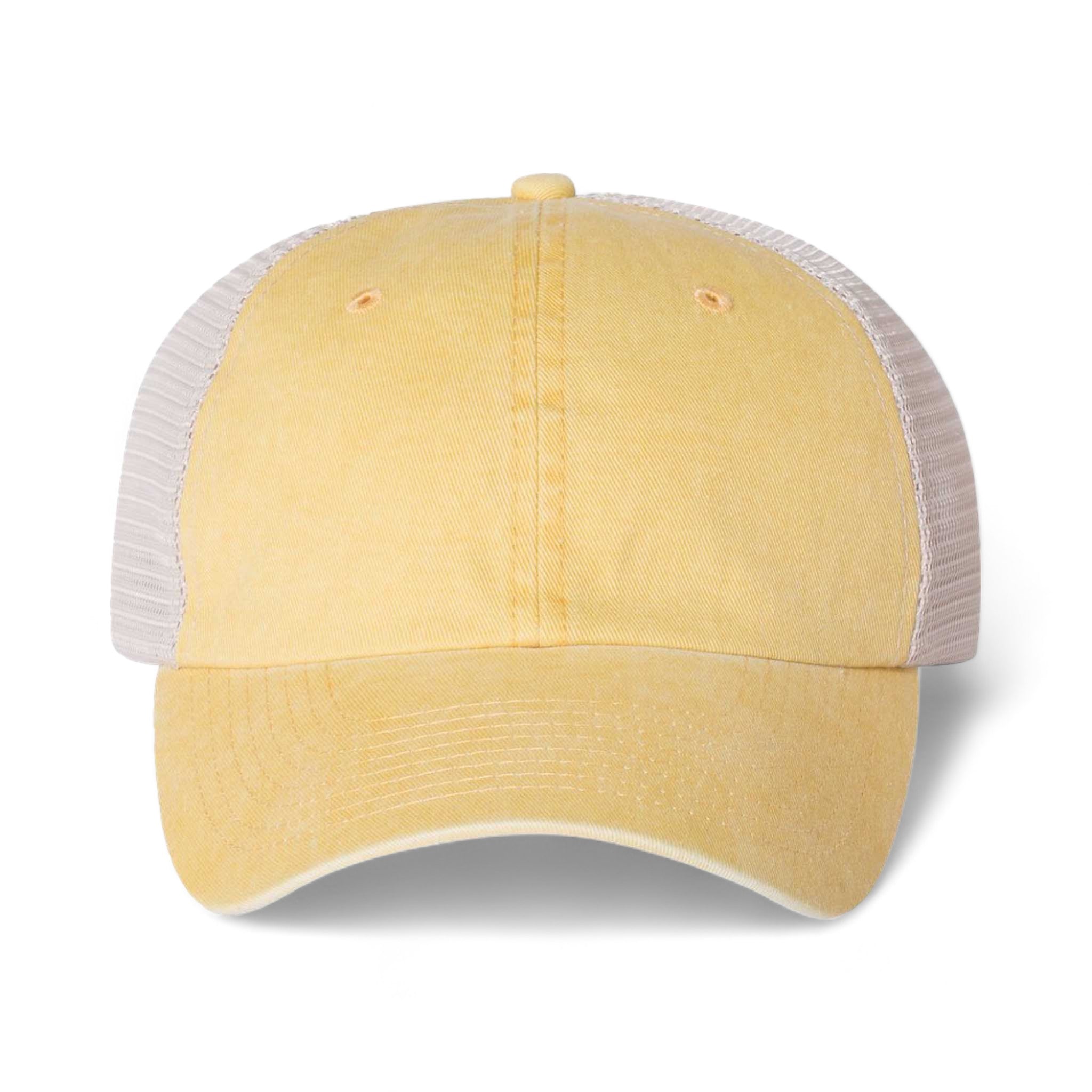 Front view of Sportsman SP510 custom hat in mustard yellow and stone