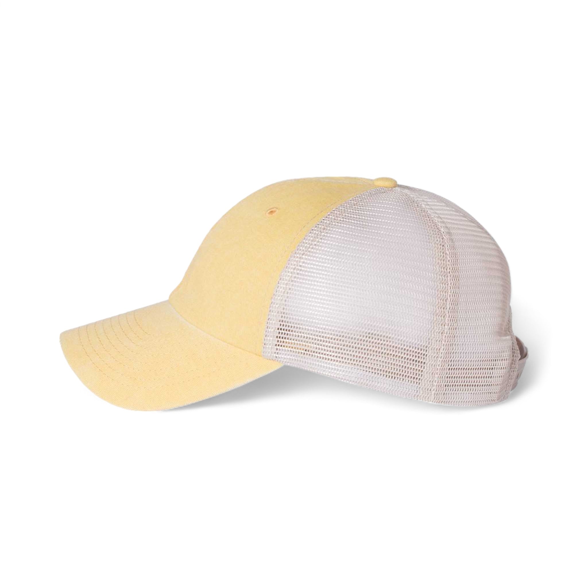 Side view of Sportsman SP510 custom hat in mustard yellow and stone