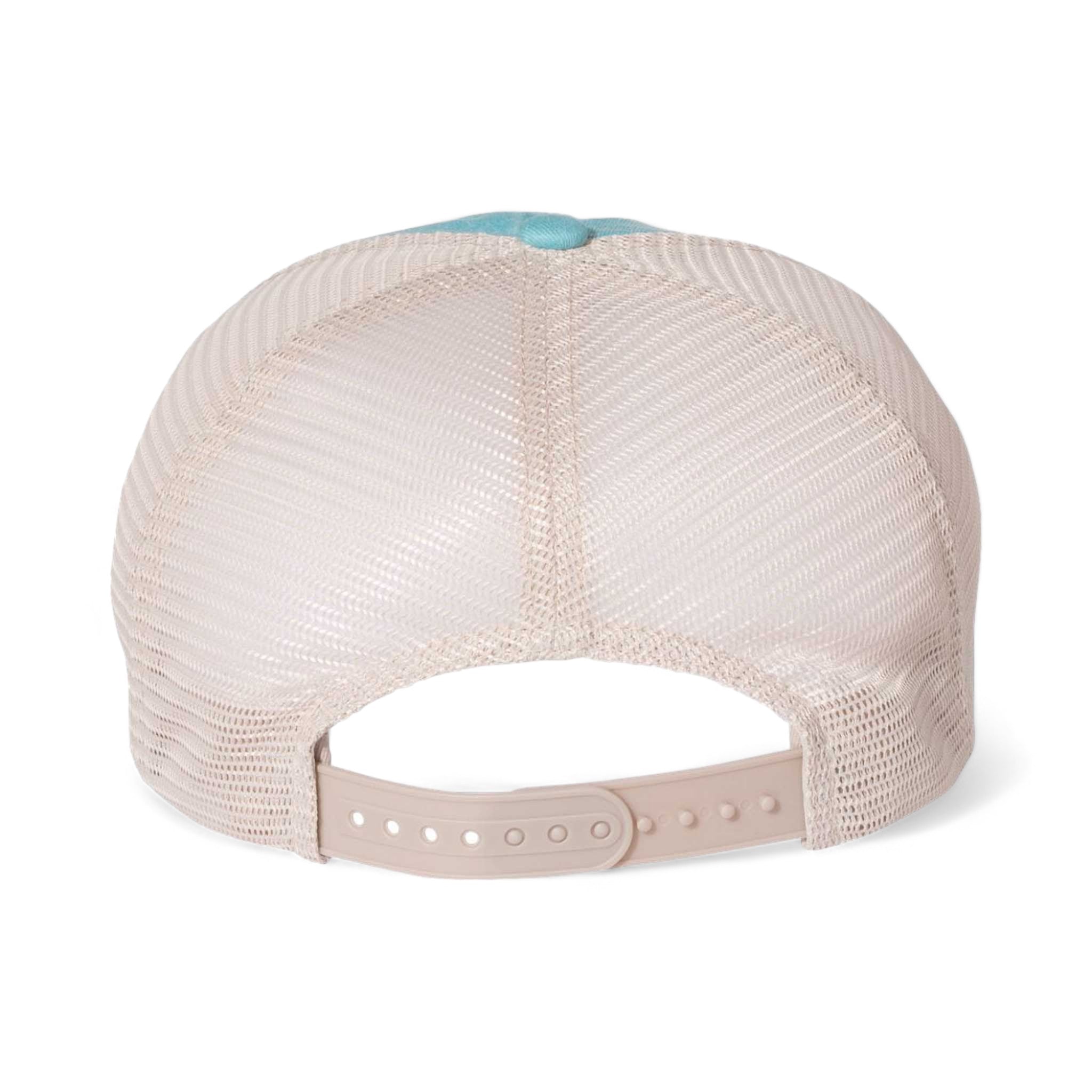 Back view of Sportsman SP510 custom hat in aqua and stone