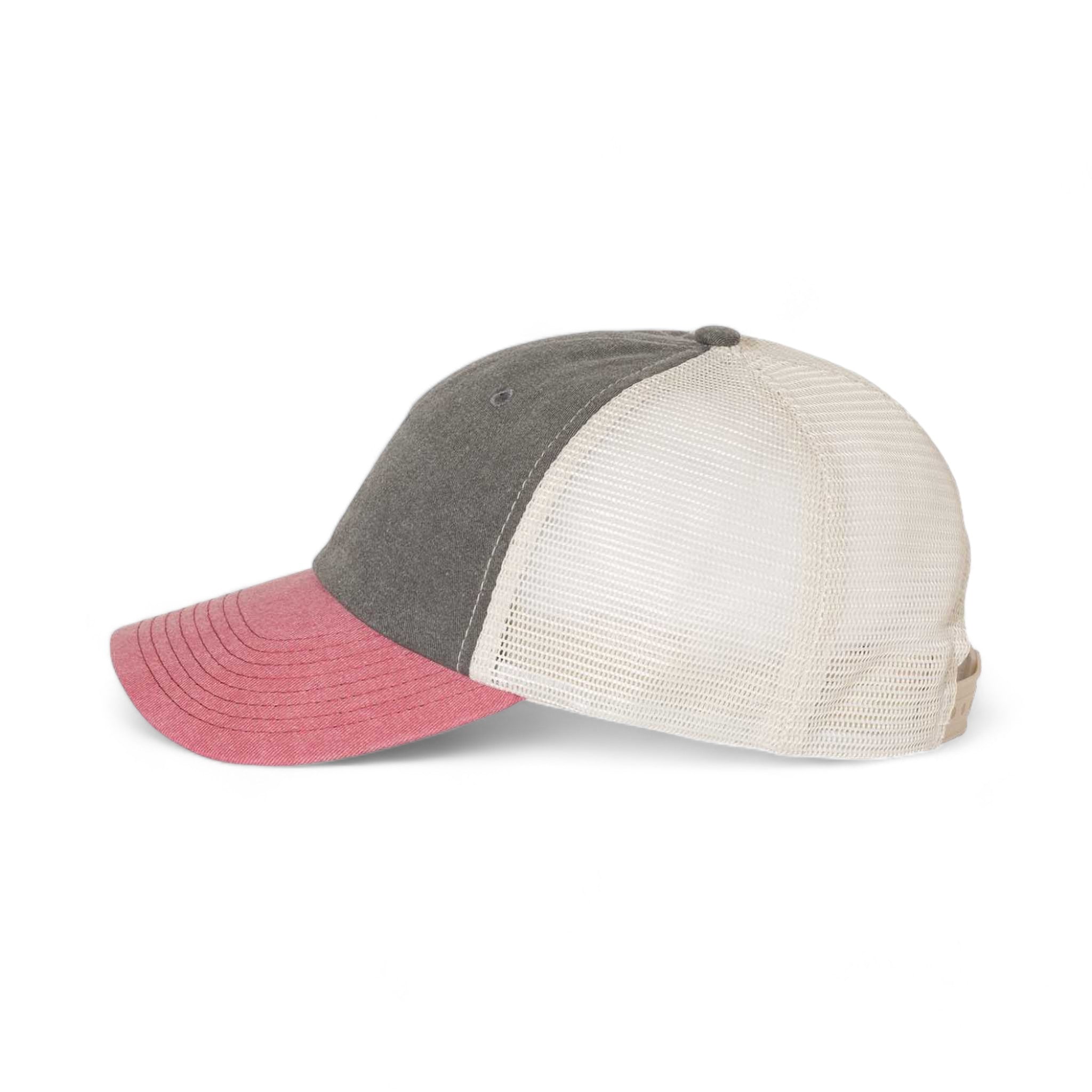 Side view of Sportsman SP510 custom hat in black, cardinal and stone