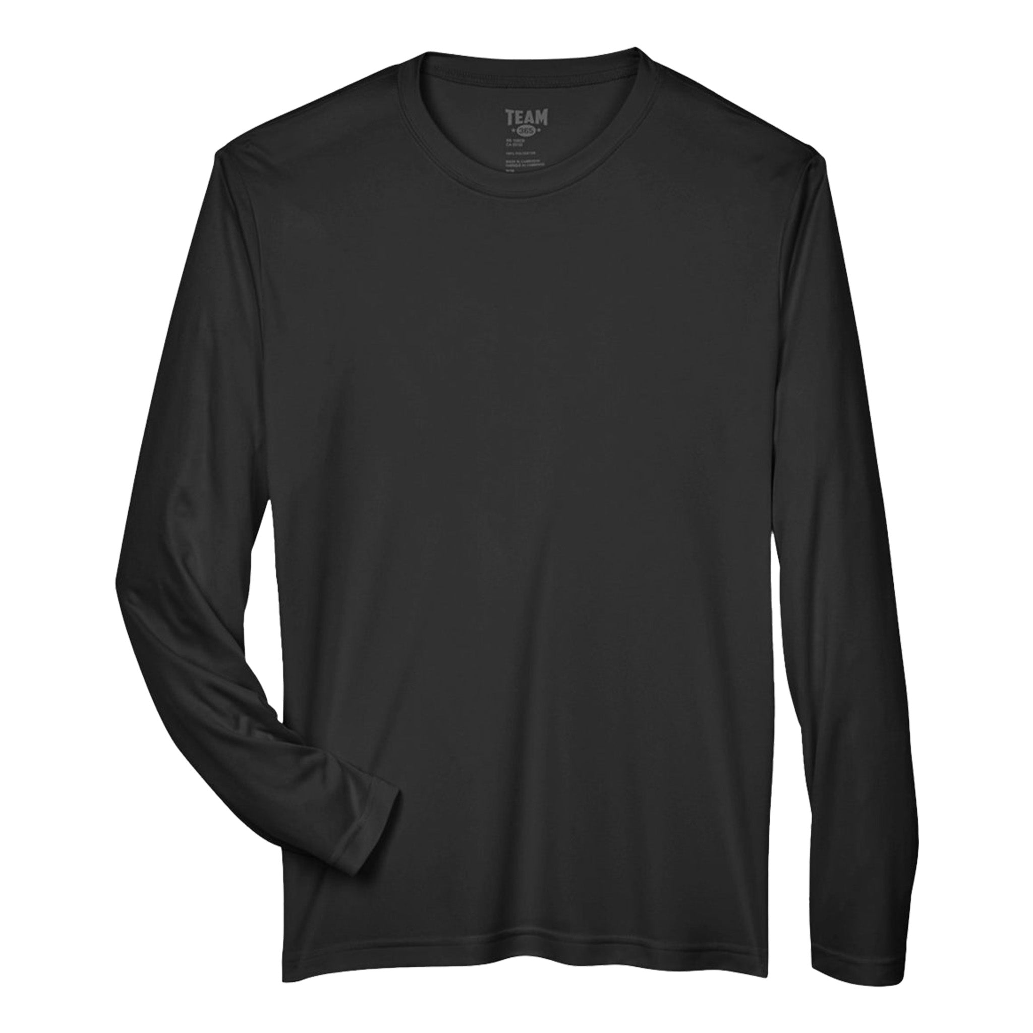 Team 365 TT11L custom long sleeve t-shirt in black, front view
