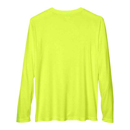 Team 365 TT11L custom long sleeve t-shirt in safety yellow, back view