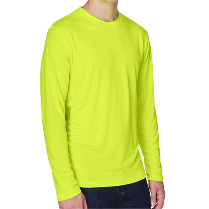 Team 365 TT11L custom long sleeve t-shirt in safety yellow, right side view