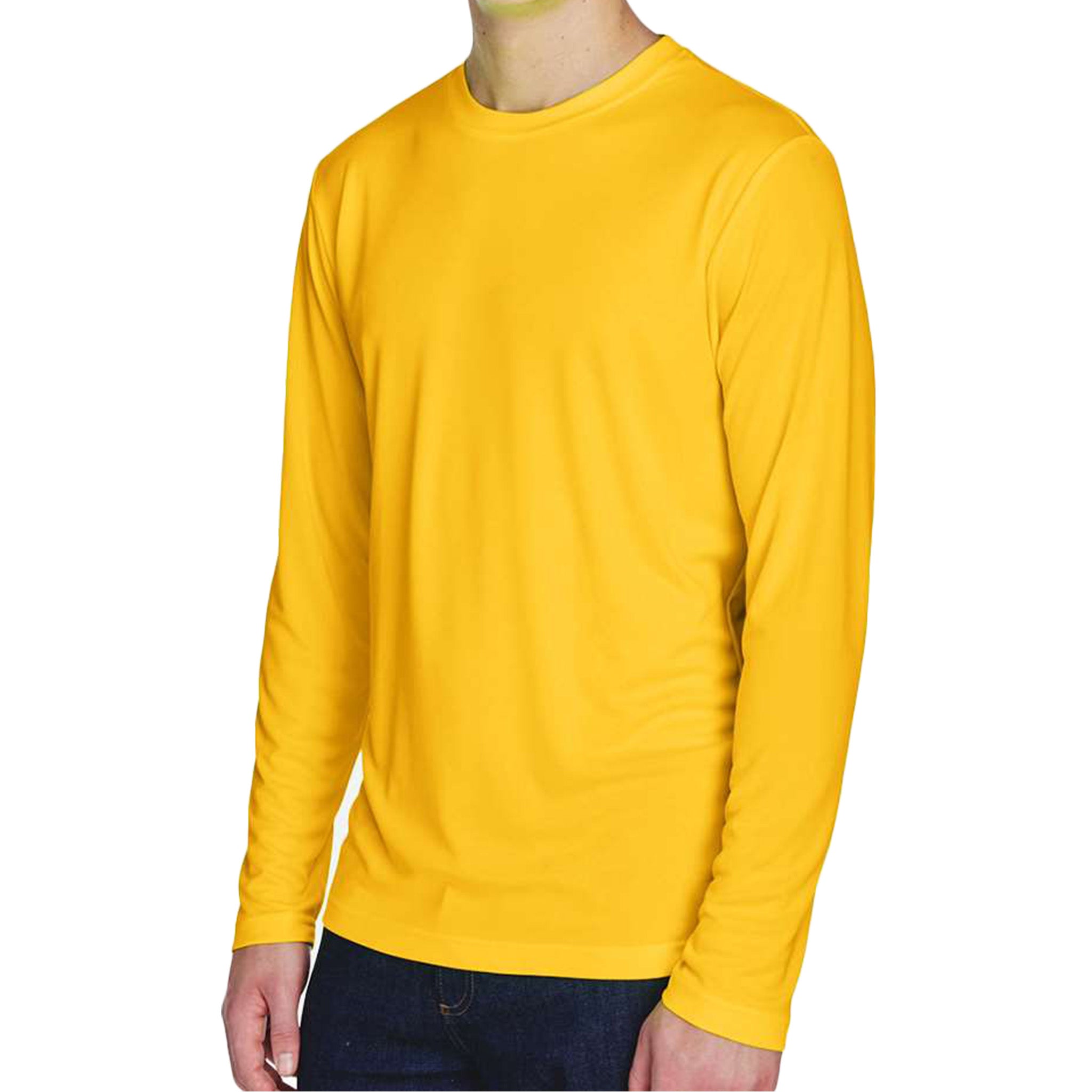 Team 365 TT11L custom long sleeve t-shirt in sport athletic gold, left side view