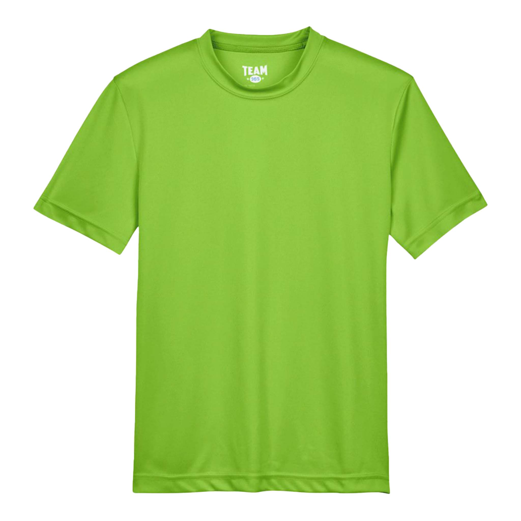 Team 365 TT11Y custom short sleeve t-shirt in acid green, front view