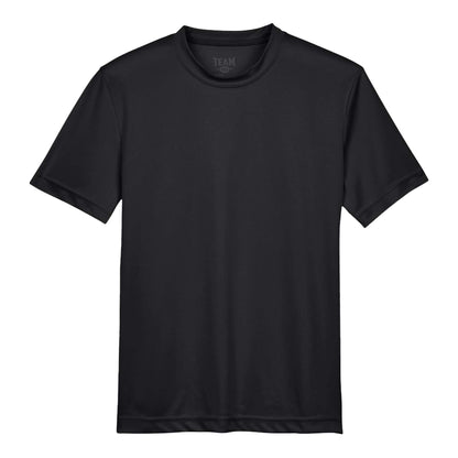 Team 365 TT11Y custom short sleeve t-shirt in black, front view
