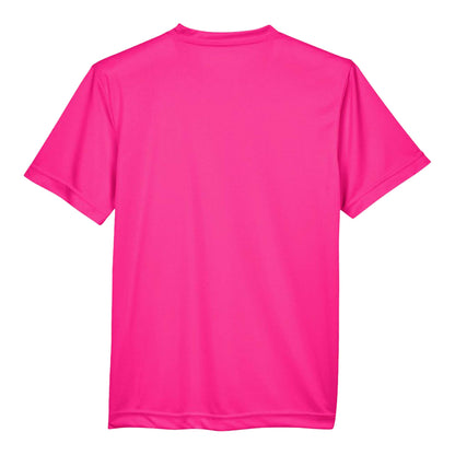 Team 365 TT11Y custom short sleeve t-shirt in bright magenta, back view