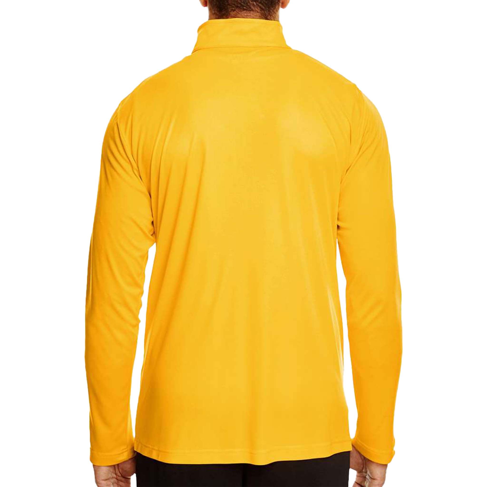 Team 365 TT31 custom quarter-zip in sport athletic gold, back view